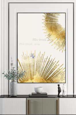 Hình ảnh file gốc in trần nhà File tranh hiện đại pha lê gương KF102527