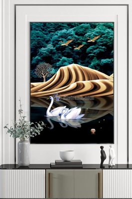 Tải file gốc in lụa File tranh hiện đại pha lê gương KF102535 siêu nét