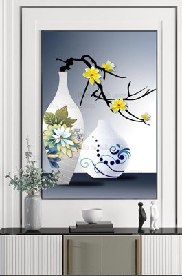 File gốc File tranh hiện đại pha lê gương KF102571 (in lụa) chi tiết cao