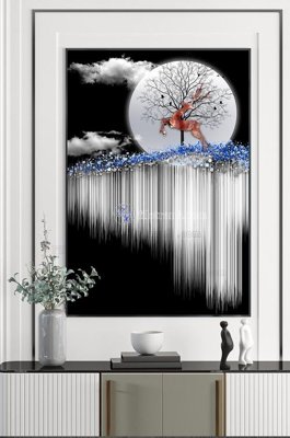 Tải file File tranh hiện đại pha lê gương KF102612 (PSD) cho in tranh 3D