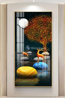 File tranh gốc File tranh hiện đại pha lê gương KF102639 (bản đẹp) độc quyền