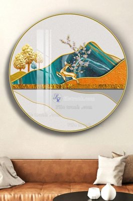 File in lụa File tranh hiện đại pha lê gương KF102673 (tân cổ điển) File tranh hiện đại pha lê gương KF102673