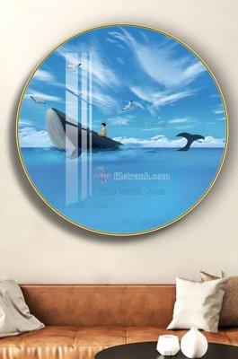 File in mica File tranh hiện đại pha lê gương KF102688 (bản gốc) làm vách ngăn