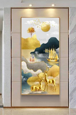 File gốc in ấn File tranh hiện đại pha lê gương KF102836 chuẩn màu CMYK