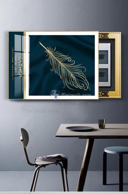 File tranh gốc in trần nhà File tranh hiện đại pha lê gương KF102902 3D