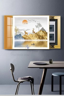 File tranh gốc PSD File tranh hiện đại pha lê gương KF102914 còn nguyên layer