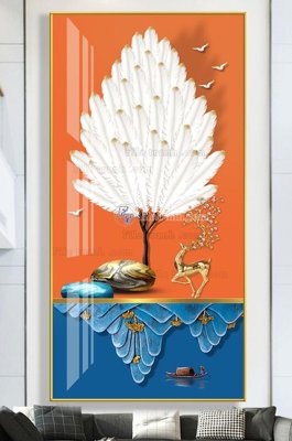 File gốc in tráng gương File tranh hiện đại pha lê gương KF102973 chi tiết