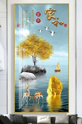 File tranh File tranh hiện đại pha lê gương KF102984 (gốc) chủ đề thiên nhiên