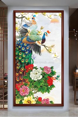 File in lụa File tranh hiện đại pha lê gương KF103043 (tân cổ điển) File tranh hiện đại pha lê gương KF103043