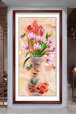 File gốc File tranh hiện đại pha lê gương KF103089 (in lụa) trang trí tường