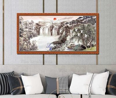 Hình ảnh file gốc in trần nhà File tranh hiện đại pha lê gương KF103287