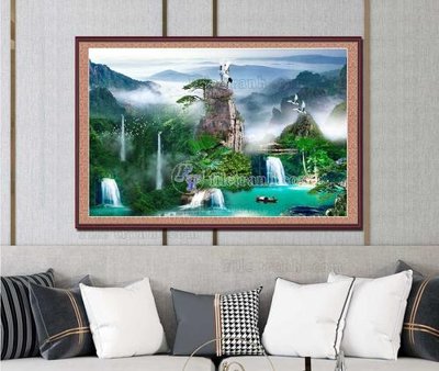 Ảnh gốc File tranh hiện đại pha lê gương KF103318 (nét căng) in mica