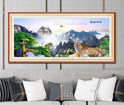 Download file gốc File tranh hiện đại pha lê gương KF103345 (in lụa) tranh 3D