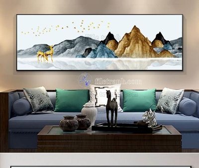 Tải file File tranh hiện đại pha lê gương KF103370 (gốc) chủ đề hoa sen