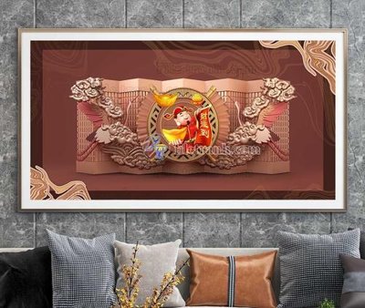 Tải file File tranh hiện đại pha lê gương KF103379 (gốc) chủ đề tâm linh