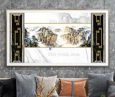 File gốc File tranh hiện đại pha lê gương KF103390 (in lụa) tranh thuận buồm