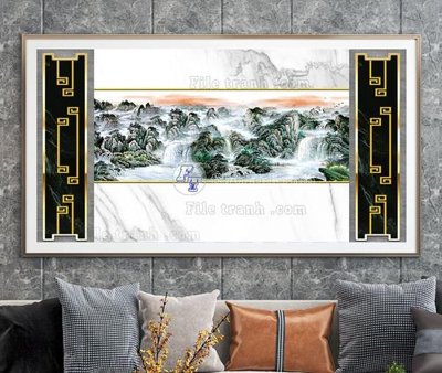 File tranh File tranh hiện đại pha lê gương KF103391 (ảnh gốc) in trần nhà