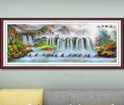 Hình ảnh file gốc in trần nhà File tranh hiện đại pha lê gương KF103486