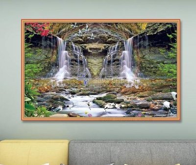 File in trần File tranh hiện đại pha lê gương KF103597 (bản gốc) 5D