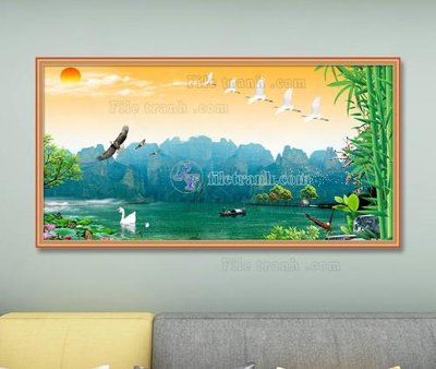 File gốc File tranh hiện đại pha lê gương KF103605 (trang trí) cho phòng khách