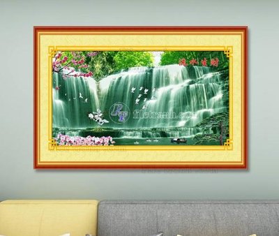 File gốc File tranh hiện đại pha lê gương KF103614 (in lụa) tranh phong thủy