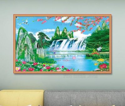 File gốc File tranh hiện đại pha lê gương KF103630 (in lụa) họa tiết 3D