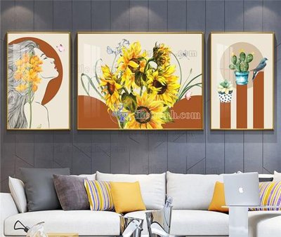 File tranh File tranh hiện đại pha lê gương KF103713 (bản gốc) treo quán cafe