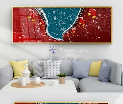 Tải file File tranh hiện đại pha lê gương KF103768 (gốc) chủ đề hoa sen