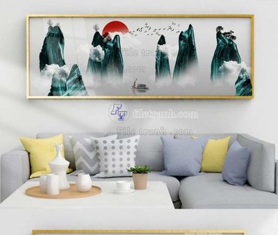 File in trần File tranh hiện đại pha lê gương KF103772 (bản gốc) hoa văn