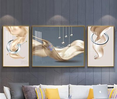 File gốc File tranh hiện đại pha lê gương KF103838 (in lụa) tranh mã đáo