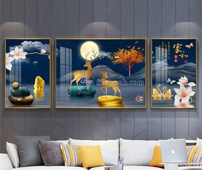 Ảnh gốc File tranh hiện đại pha lê gương KF103847 (siêu chi tiết) để in ấn