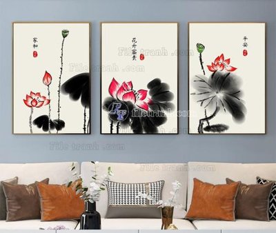 Download file gốc File tranh hiện đại pha lê gương KF103866 (in lụa) hoa lá