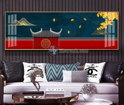 File in trần File tranh hiện đại pha lê gương KF103974 (bản gốc) bầu trời