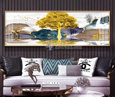 File ảnh File tranh hiện đại pha lê gương KF103991 (gốc) in PP, decal