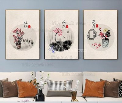 File tranh File tranh hiện đại pha lê gương KF104003 (bản gốc) treo phòng ăn