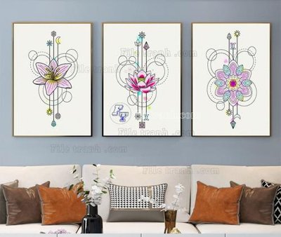 File in ấn File tranh hiện đại pha lê gương KF104177 chuyên nghiệp