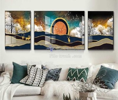 File tranh File tranh hiện đại pha lê gương KF104226 (gốc) in trên kính