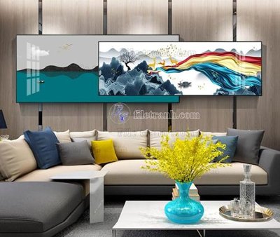 File tranh gốc in trần nhà File tranh hiện đại pha lê gương KF104390 3D