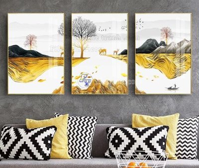 File in trần File tranh hiện đại pha lê gương KF104395 (bản gốc 3D) sống động