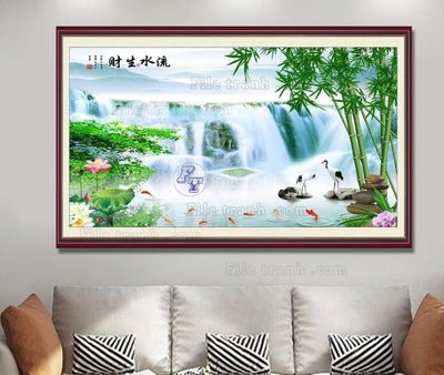 File in lụa File tranh hiện đại pha lê gương KF104405 (tân cổ điển) File tranh hiện đại pha lê gương KF104405