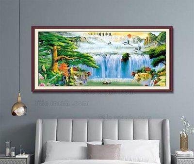 File in trần File tranh hiện đại pha lê gương KF104432 (bản gốc) phong cảnh