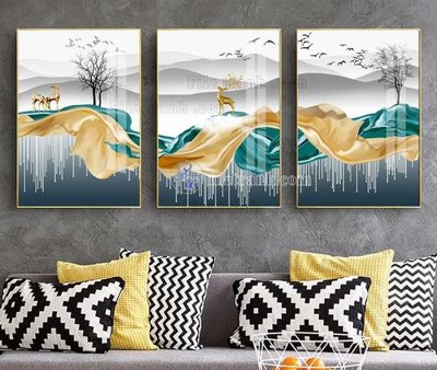 File in trần File tranh hiện đại pha lê gương KF104459 (bản gốc) hoa văn