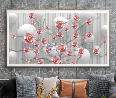 Download file gốc File tranh hiện đại pha lê gương KF104524 (in lụa) tranh 3D