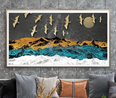 Hình ảnh file gốc in trần nhà File tranh hiện đại pha lê gương KF104530