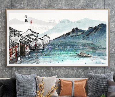 File gốc File tranh hiện đại pha lê gương KF104542 (in lụa) tranh thuận buồm