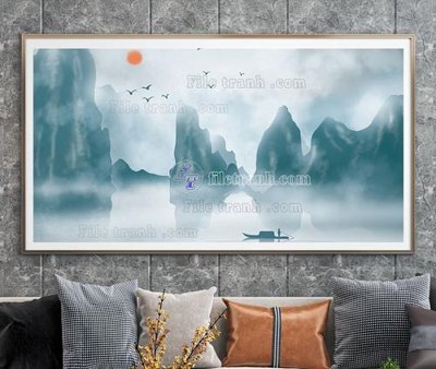 File gốc File tranh hiện đại pha lê gương KF104552 (in lụa) tranh mã đáo