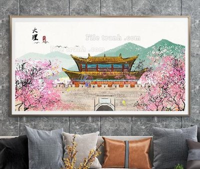 File gốc in tráng gương File tranh hiện đại pha lê gương KF104567 chi tiết