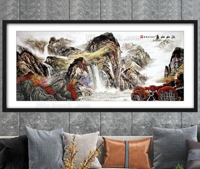 File tranh gốc in trần nhà File tranh hiện đại pha lê gương KF104618 3D