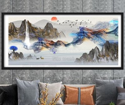 File ảnh File tranh hiện đại pha lê gương KF104698 (gốc) in poster