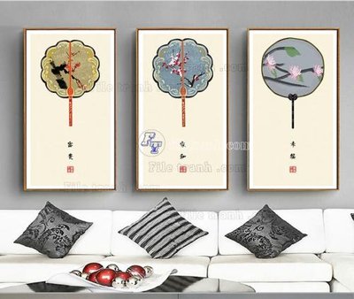 File tranh File tranh hiện đại pha lê gương KF104727 (gốc) phong cách tối giản